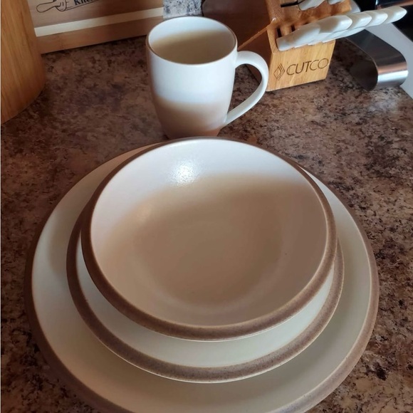 Dansk Cream and Brown Dinnerware Set for Dining - Picture 1 of 3